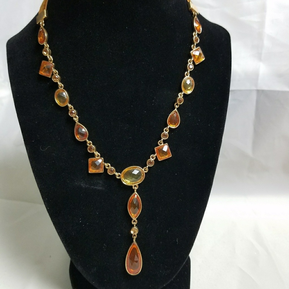 🍒3/$20! Amber Faux Crystal Necklace